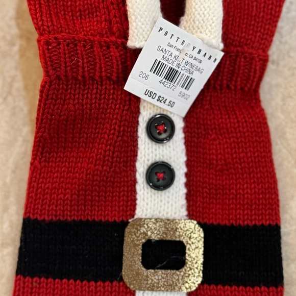 Pottery Barn Santa's Jacket Knit Wine Bag - Picture 8 of 11